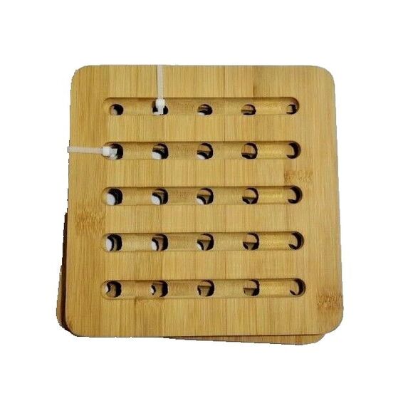Eco Friendly Bamboo Trivets 2-Piece Table Protector Hot Pads Natural Tan NWT - Picture 3 of 3